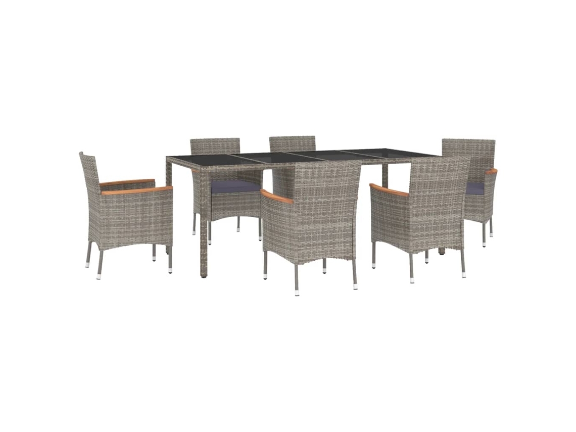 Garden Dining Set, Garden Dining Sets Vidaxl Cinzeto Rattan / Vime (190 Cm Table Length)