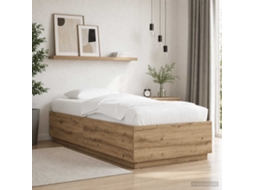 Vidaxl Estrutura De Cama Com Led Carvalho Artisian 80 X 200 Cm