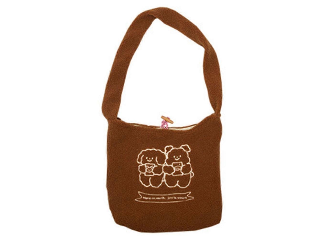 Lalamoli - Sacolas de compras de pele de urso macias, grande capacidade, mochila escolar fofa para meninas
