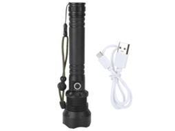 Rebe-lanterna Led Xhp70 9000lm 3 Modos De Iluminação Usb Lanterna Forte Para Caça Preto
