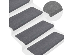 Vidaxl Tapetes De Escada Adesivos 30 Pcs 65x24,5x3,5 Cm Cinzento
