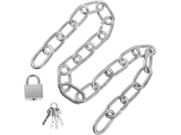Cadeado De Corrente De Ferro Para Bicicleta, Prateado, Portátil