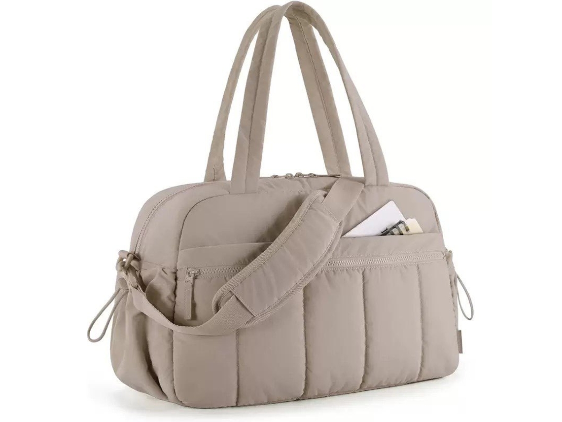 Saco De Desporto Feminino – Mala De Viagem – Bolsa Organizadora – Mala De Mão – Nylon – Camel