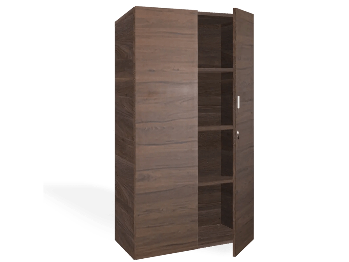 Armário de arquivo com portas. 4 prateleiras. 160 x 90 x 40 cm. Noz. OFILIKE