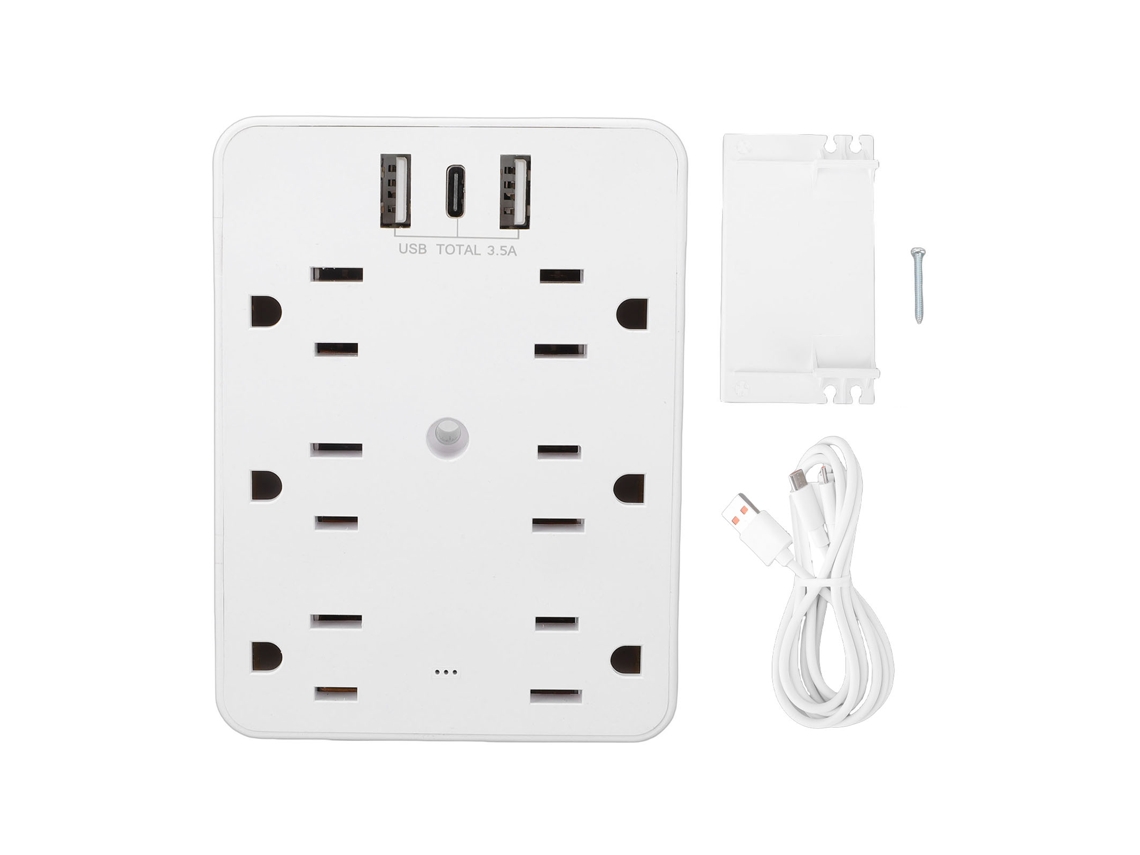 Laxiscreed Múltipla De Tomada Com Design De Parede E Prateleira Para Organizar E Otimizar Espaço Em Casa