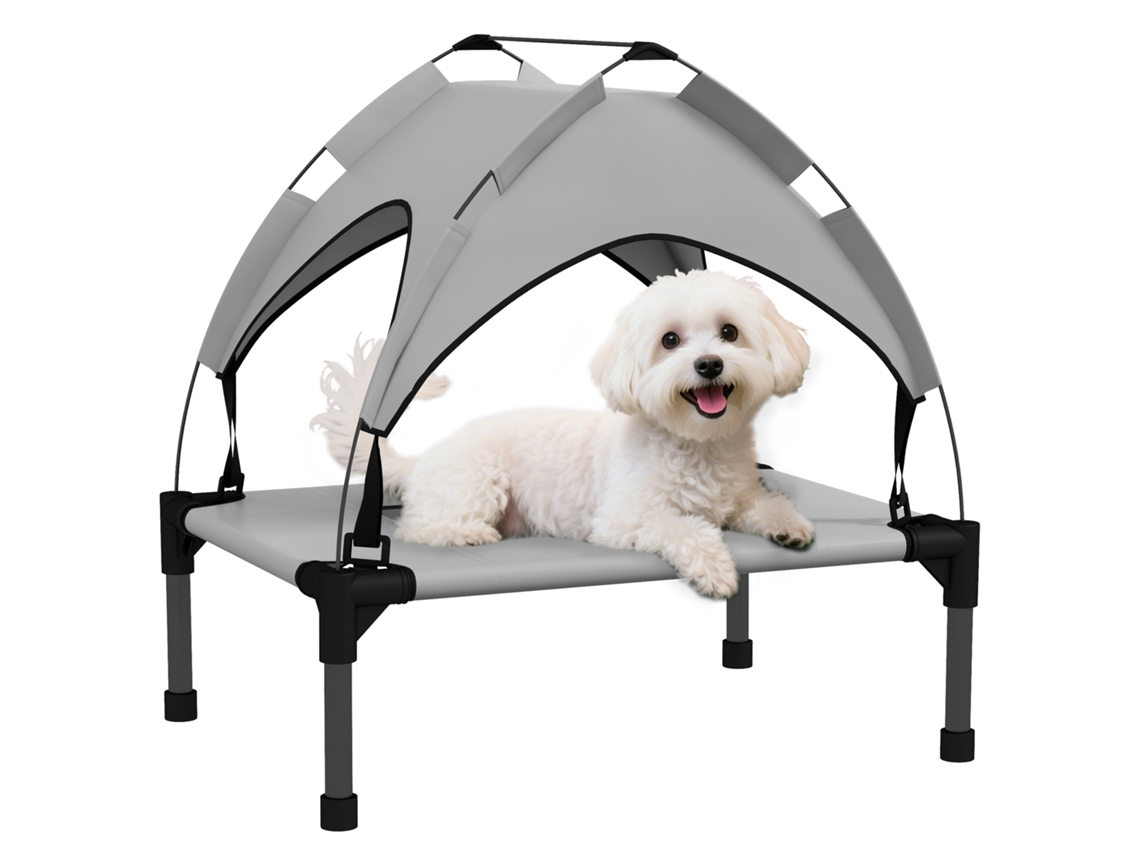 Caminhão para Cachorro com Teto. Ao Ar Livre. Portátil. Repelente a Água. Até 30 Kg. 61 X 46 X 63 Cm. Cinza Claro Ge