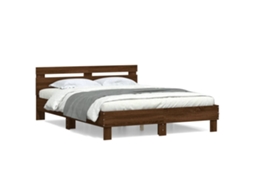 Bed Frame, Bed Frames Vidaxl Marrom Madeira Processada (150 X 200 Cm)