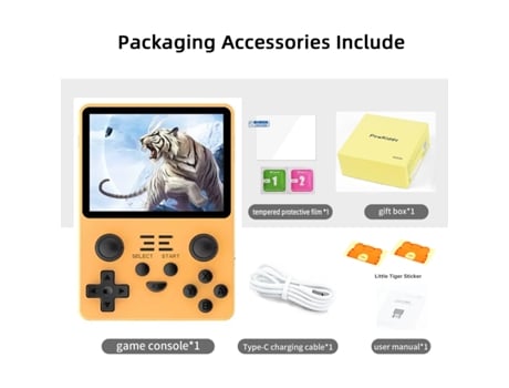 Console De Jogos Rgb20s Hd Retrô Portátil Psp Joystick Arcade 16gb 32gb Amarelo (versão Em Inglês) Siurn