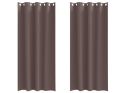 Maison Exclusive - Cortinas Blackout Com Argolas 2 Pcs Marrom Escuro 260 X 140 Cm