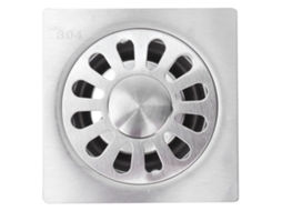 Ralo de Chão Quadrado 10x10cm Aço Inoxidável 304 para Banheiro Cozinha Sistema de Drenagem S/MARCA