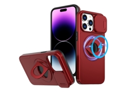 Capa Zruxe Compativel Com Iphone 14 Pro (camshield - Magsafe - Ring Holder - Armor - Vermelho)