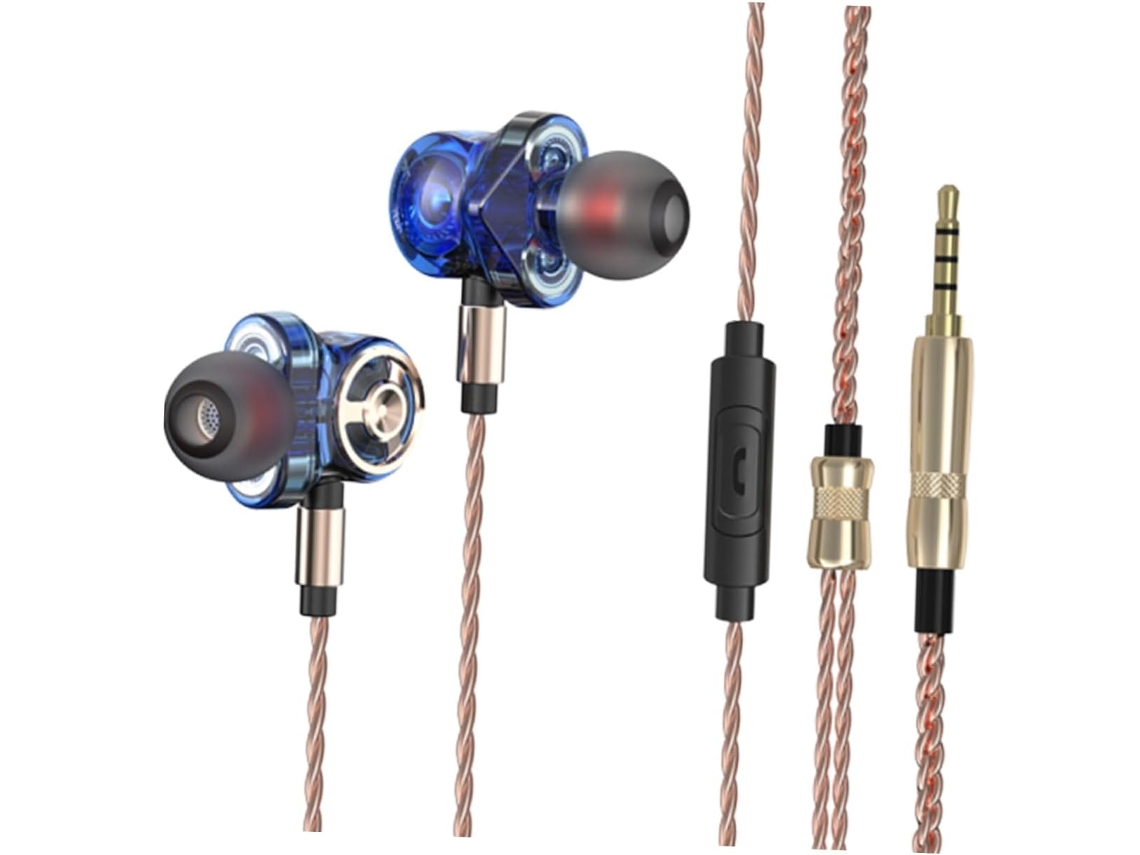 Fones de Ouvido Intra auriculares, Alto falantes, Fone de Ouvido Esportivo, Cabo Trançado, Microfone SFUSHOS