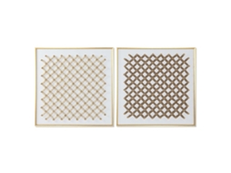 Home Esprit Branco Dourado Natural Pintura Abstrata Moderna 100 X 3,5 X 100 Cm (2 Unidades)