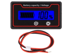Medidor De Bateria Com Luz De Alarme Display Lcd Capacidade Segura Voltagem 12‑84v Luz Azul Para Veículo Elétrico