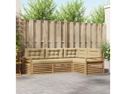 Vidaxl Conjunto De Sofás Para Exterior 4 Unid. Branco E Bege Poliéster