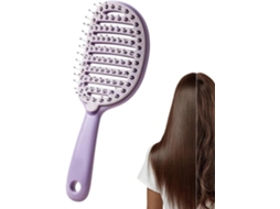 Escova De Cabelo Autolimpante, Pente Desembaraçante Suave Com Aberturas, Escova Desembaraçante Curva Com Mecanismo De