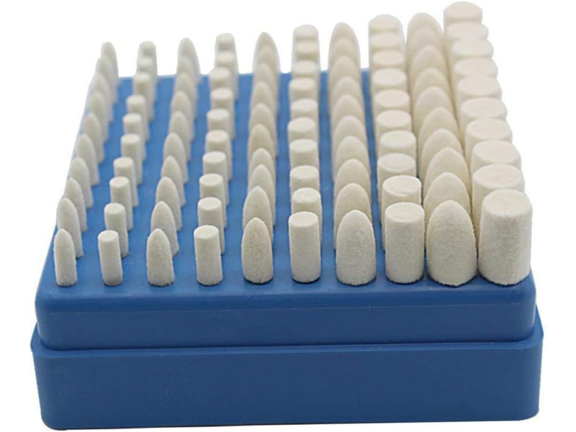 Conjunto de 100 rodas de lã Topbathy para ferramentas rotativas