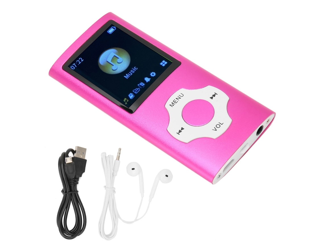 Reprodutor Mp3 Com Tela Lcd De 1.8 Polegadas Gravador Rádio Fm Portátil Para Estudantes Rosa