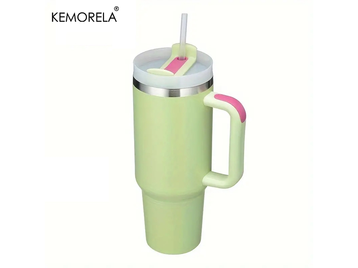 (estilo 1) Copo Térmico De Aço Inoxidável Com Alça, Tampa E Canudo, Modelo Feminino