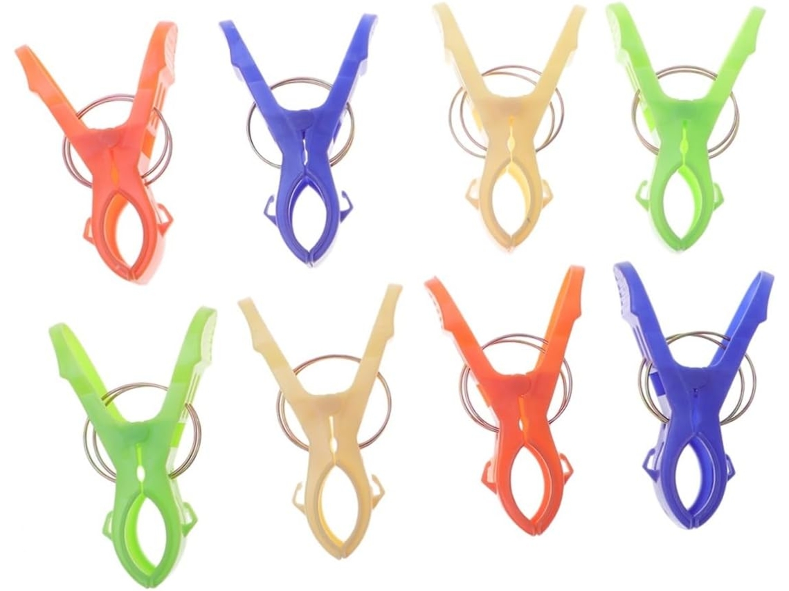 Conjunto de 8 alfinetes de plástico Supvox para toalhas e colchas, com núcleos vibratórios, multifuncionais para uso externo.