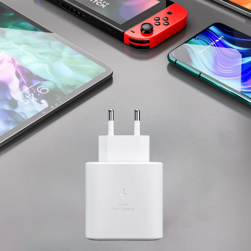 Cabo De Dados Usb-c Supercharge De 45 W (branco Padrão Europeu) Adaptador Portátil Para Carregamento Rápido