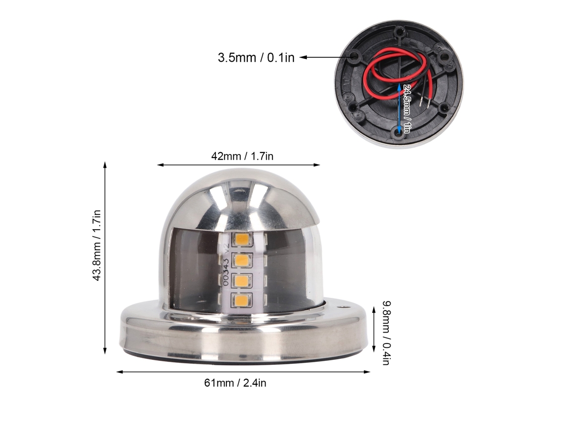 Laxiscreed Luz De Âncora Marinha 12v Dc, Iluminação 135°, Visível Até 2 Milhas Náuticas