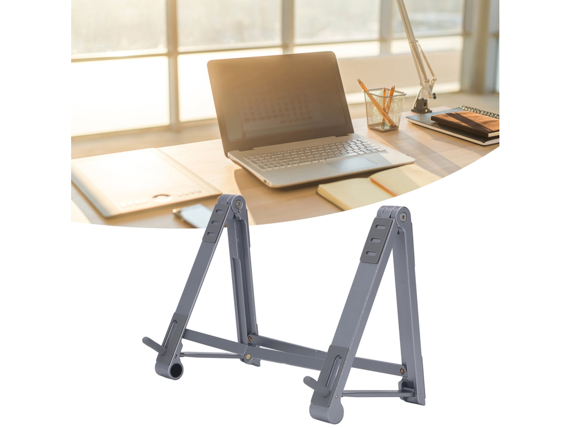 Suporte Dobrável Para Laptop Com Ajuste De Altura Múltiplo, Antiderrapante, Ergonômico, Para Celular, Tablet E Laptop, Cinza Brilvibera