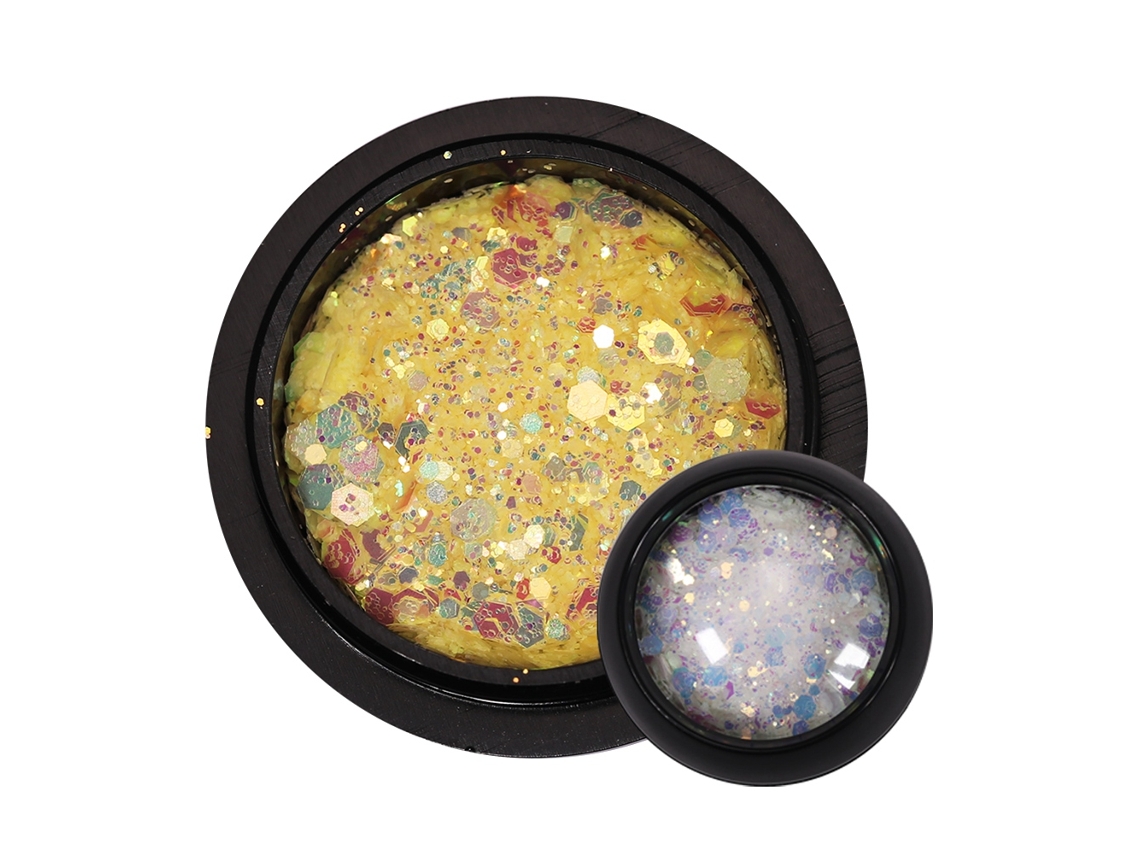 1 Caixa Decoração De Unhas Sequins Glitter Irregular Em Forma De Hexágono Para Manicure 5amarelo