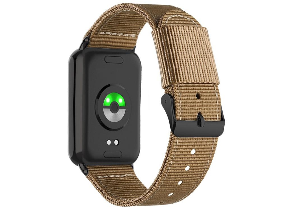 Bracelete para Redmi Watch 6 / 5 / 4 XIAOMOYU em Nylon Trançado com Fivela de Pino Preta Cáqui