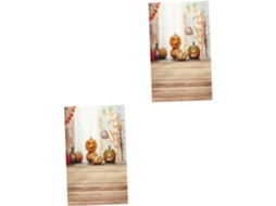 Conjunto de 2 Painéis de Fundo Realistas em 3d com Abóboras, Medindo 90 X 150 Cm, para Festas de Halloween. SFUSHOS