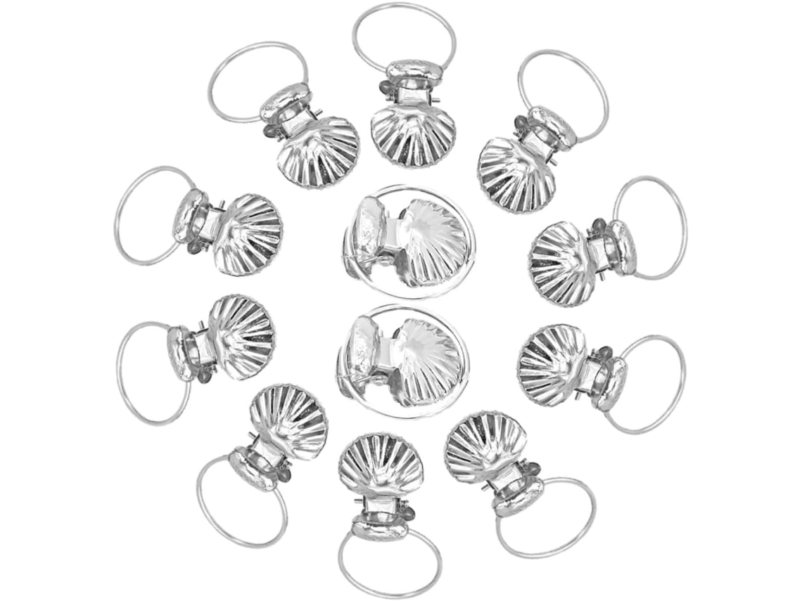 Conjunto De 50 Argolas Para Cortina Com Clipes De Metal Reforçados, Prendedores Decorativos Para Cortinas, Fácil Instalação E Limpeza