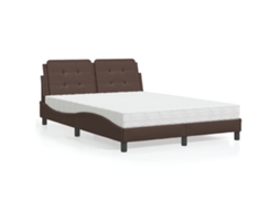 Vidaxl Estrutura De Cama Sem Colchão Zadar 120x200 Cm Couro Artificial Castanho