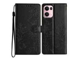 Capa De Couro Para Celular Com Borboletas E Flores
