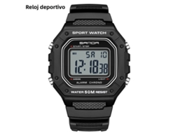 Relógio Digital Masculino , À Prova D'água, com Visor Digital Led com Luz de Fundo e Resistente a Choques. MDUG (preto e Branco)