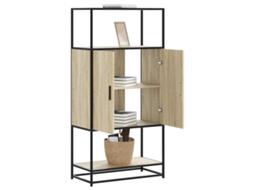 Vidaxl Armário Alto 68x35x139 Cm Madeira E Metal Carvalho Sonoma