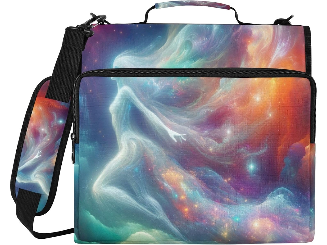 Bolsa organizadora Nebula com zíper e 3 argolas, resistente à água, ideal para escola e trabalho.