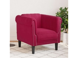 Vidaxl Poltrona Veludo Vermelho-tinto