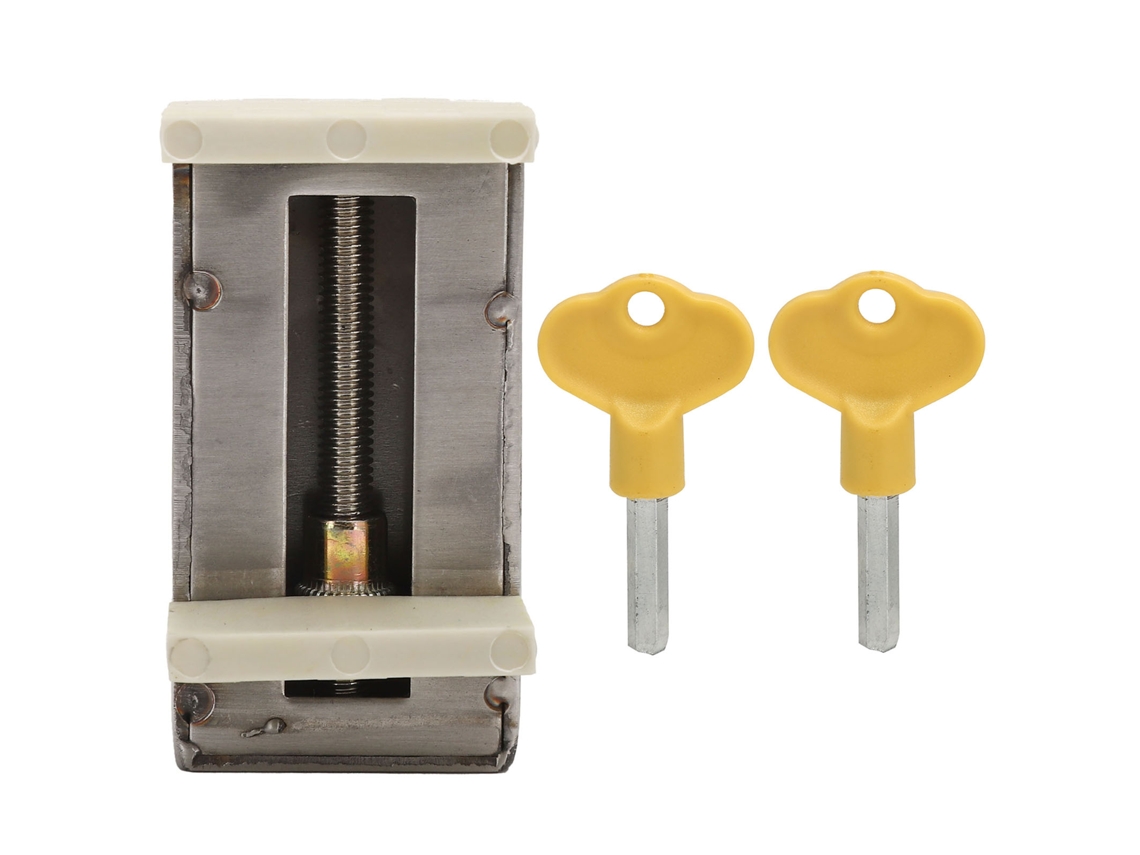 Trava de janela Primerox de aço inox com chave