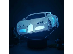 Luminária Noturna 3d em Formato de Carro Esportivo com Controle Remoto e Sensível Ao Toque BRILVIBERA