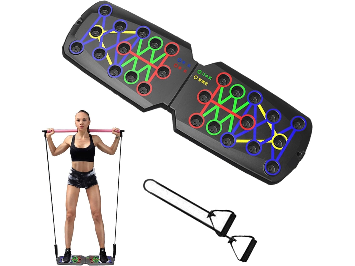 Prancha Multifuncional para Flexões, com Apoios Antiderrapantes e Contador Automático. Ideal Exercícios em