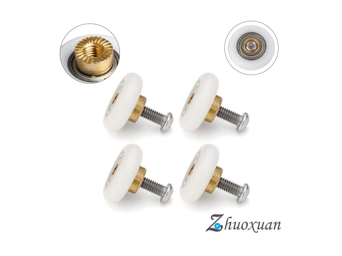 Conjunto De 4 Rodas De Substituição Para Porta De Chuveiro - 19mm Com M4