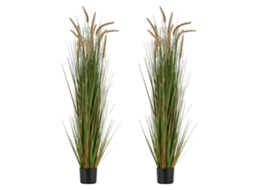 Relva Artificial Vevor, 149,9 Cm, Cauda De Cavalo Em Vaso, Pacote De 2, Verde