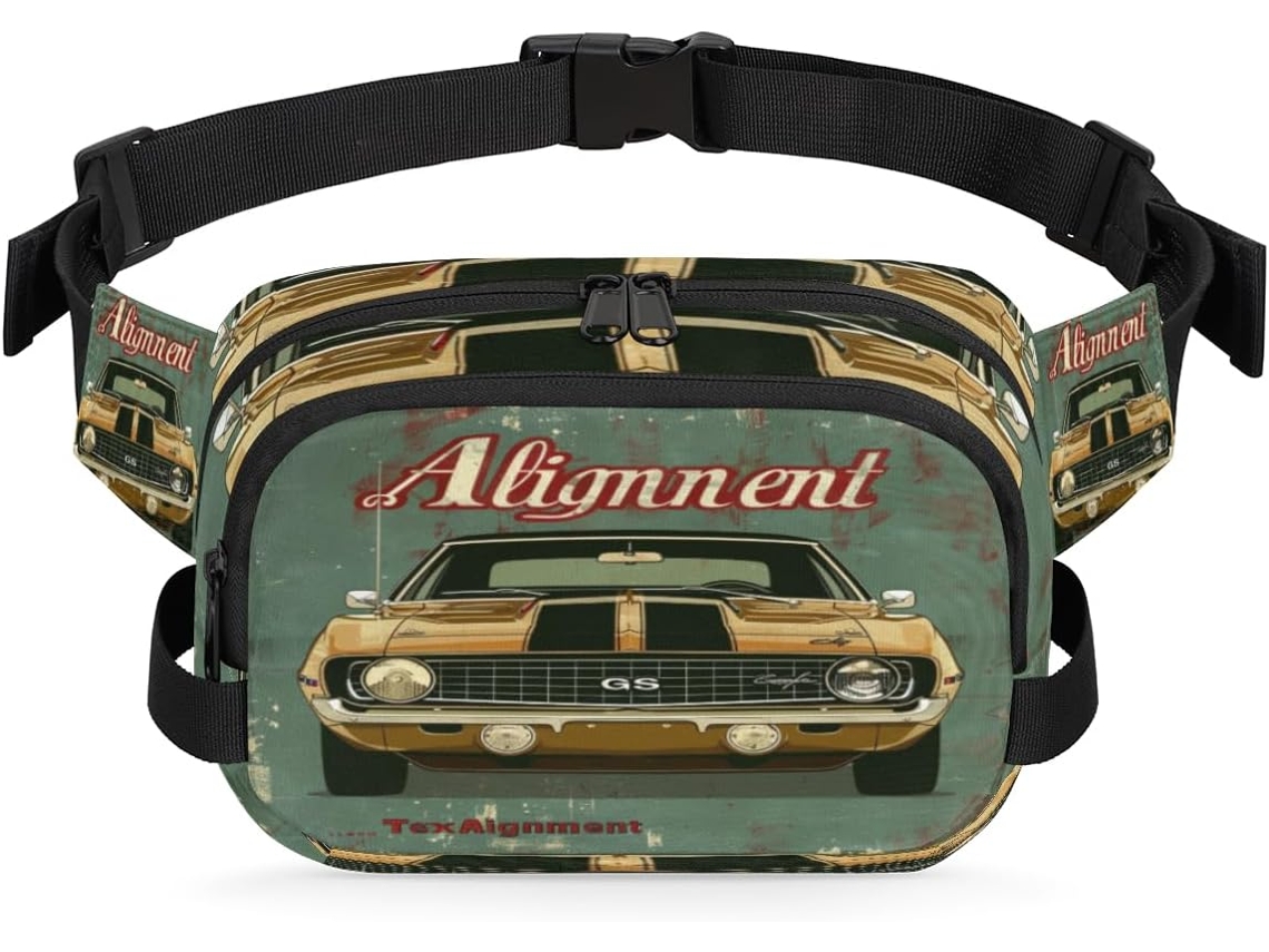 Pochete Vintage com Logo de Carro para Mulheres 22 8 X 6 3 X 15 5 Cm Design Diy Pa Impermeável de Alta Qualida