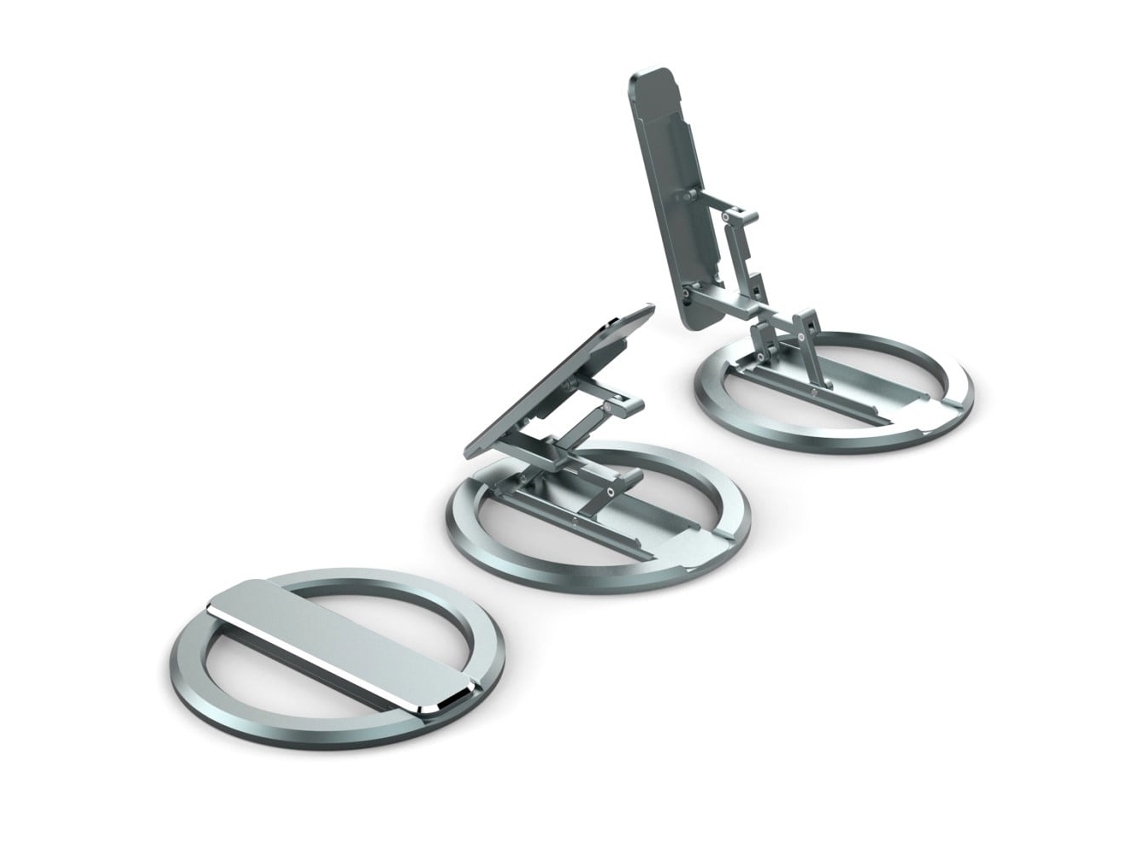 Suporte Universal para Celular com Anel de Ferro, Cinza AQUAFORGE