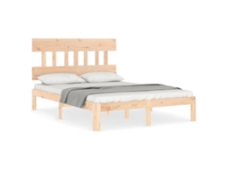 Cama Sem Colchão 140x190 Cm Madeira de Pinho Maciça MAISON EXCLUSIVE