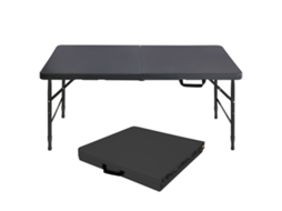 Mesa Dobrável Preta 125cm, Ajustável, 135kg.-gx