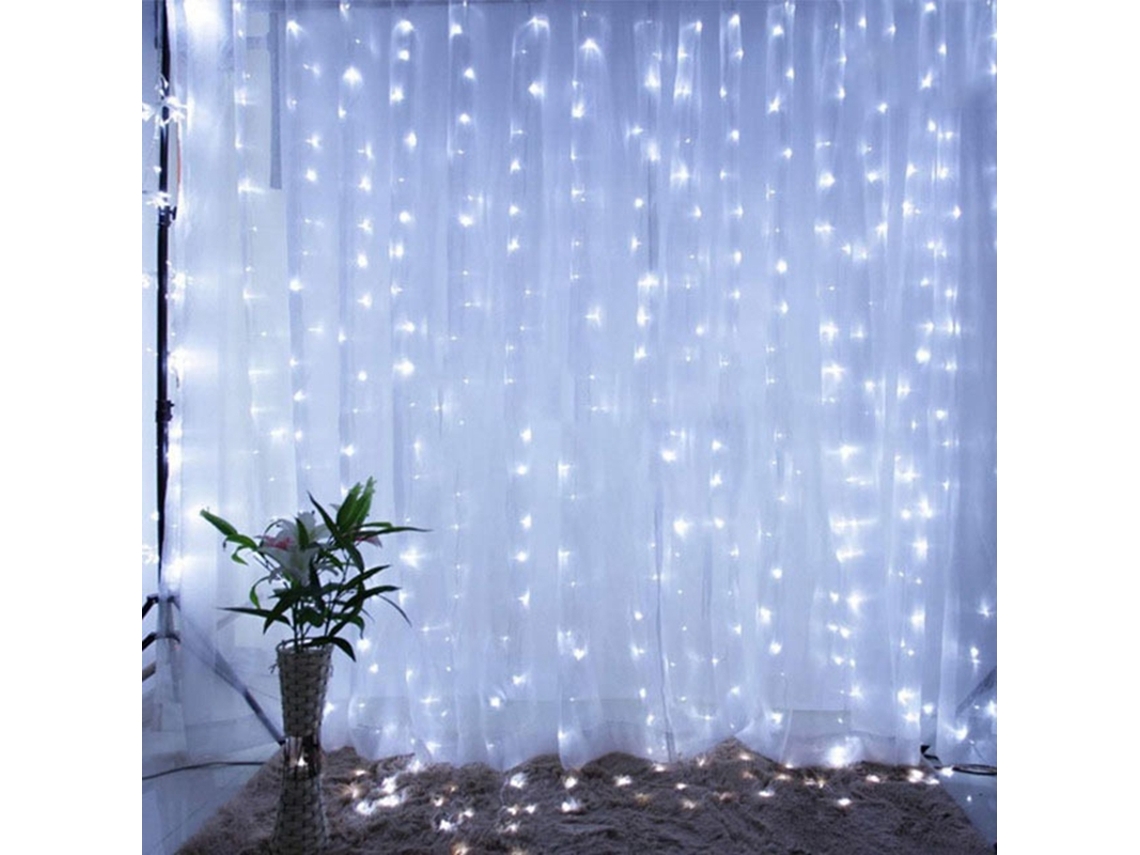 Cordão de Luzes Usb, Luzes de Fada Trançadas, Inclui Controle Remoto. MDUG (200 Leds Brancos 3mx2m)