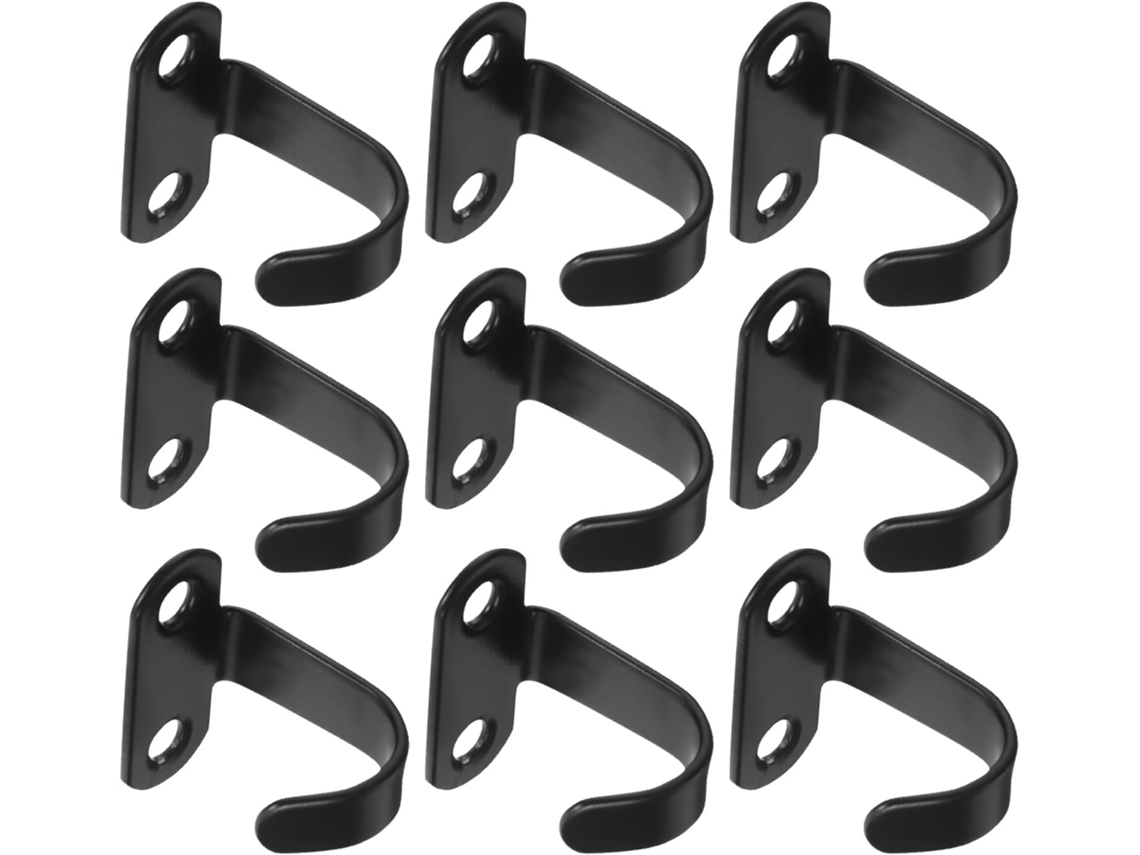 Ganchos De Parede Em Aço Inoxidável Preto, Solução De Instalação Que Economiza Espaço.