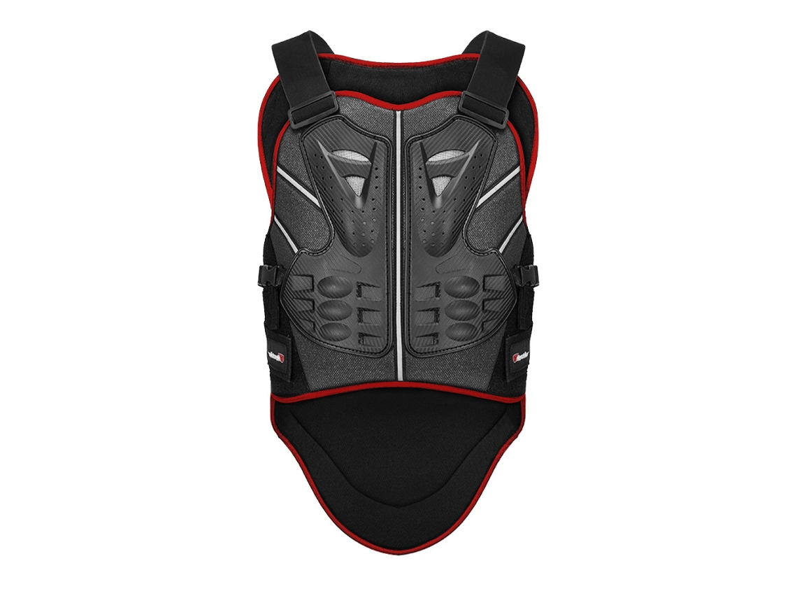 Blusa de Proteção para Moto com Respirabilidade e Proteção Contra Quedas Preto e Vermelho L AOZORZ