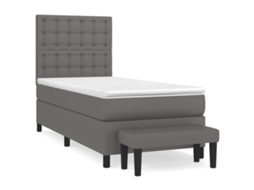 Box Spring Bed, Box Spring Beds Vidaxl Cinzeto Couro Artificial (80 X 200 Cm)